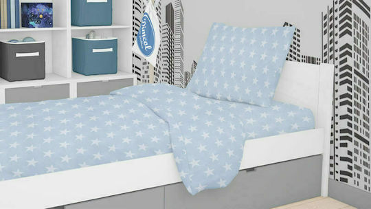 Dimcol Star Baby Sheet Cradle Cotton Light Blue 80x110cm