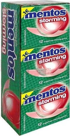 Mentos 12 Дъвки за дъвчене Storming с вкус на Диня Без захар 1бр 33гр