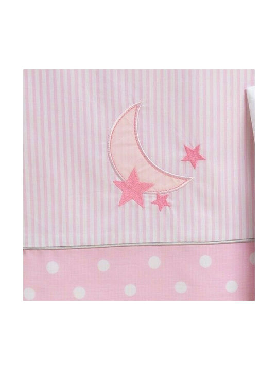 abo Baby Sheets Set Crib Cotton Fitted Carousel M.8075.400 PINK 3pcs 70x140cm