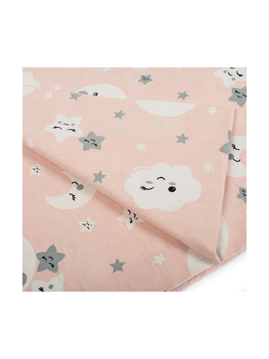 Dimcol Smile Baby Sheet Crib Cotton Fitted Coral 70x140cm