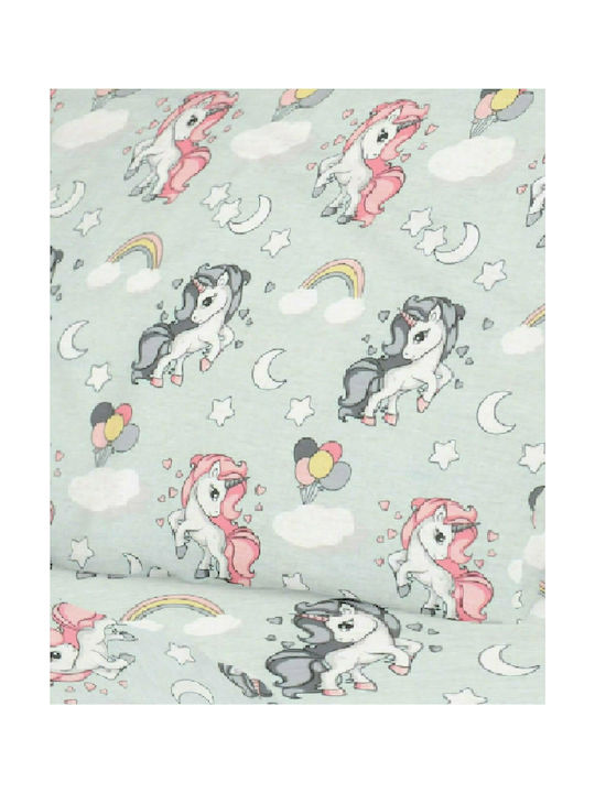 Dimcol Unicorn Baby Sheet Cradle Cotton 106 Green 80x110cm 1914413706410681