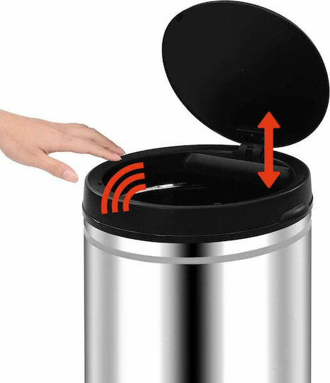 vidaXL vidaXL Mülleimer Aus Edelstahl Mit Sensor Silber 60lt