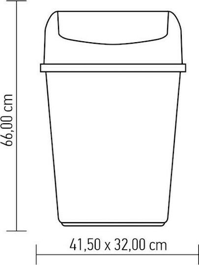 Cyclops Κάδος Απορριμμάτων Πλαστικός Λευκός 55lt
