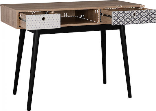 Γραφείο Hattie 110x48.5x78εκ. Μαύρο / Φυσικό