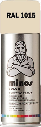 Minos Spray Spray Paint Acrylic with Shiny Effect Light Ivory RAL 1015 400ml