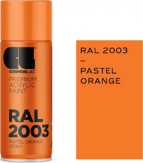 Cosmos Lac Spray Paint Premium Acrylic Pastel Orange RAL 2003 400ml
