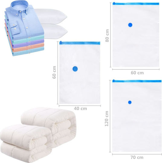 vidaXL Plastic Air-Tight Vacuum Clothes Storage Bag 120cm 20 Pieces