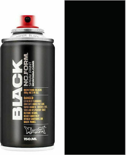 Montana Cans Spray Paint with Matt Effect Black BLK 9001 150ml