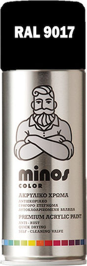 Minos Spray Спрей Боядисване Акрилен с Мат Ефект Черно движение RAL 9017 400мл