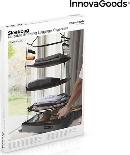 InnovaGoods Sleekbag Υφασμάτινη Κρεμαστή Θήκη Αποθήκευσης Ρούχων σε Μαύρο Χρώμα 45x32x74cm