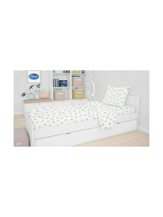 Dimcol Star Бебешки Чаршаф За Количка Памук Сив 80x110бр
