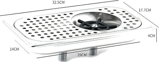 GTSA Metallic Pitcher Rinser with Dimension 32.5x17.5x2cm