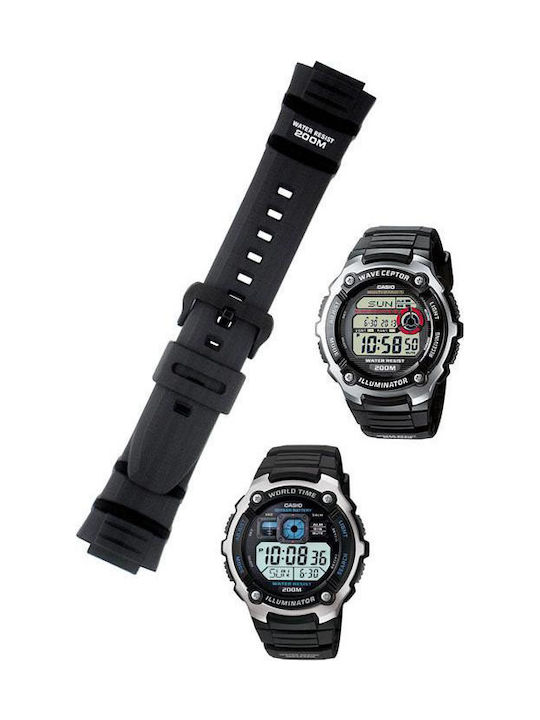 Casio Πλαστικό Λουράκι Μαύρο 16mm