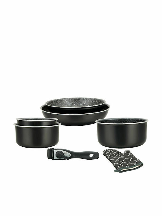 Herzberg Cookware Set Made of Aluminum with Stone Coating 5pcs