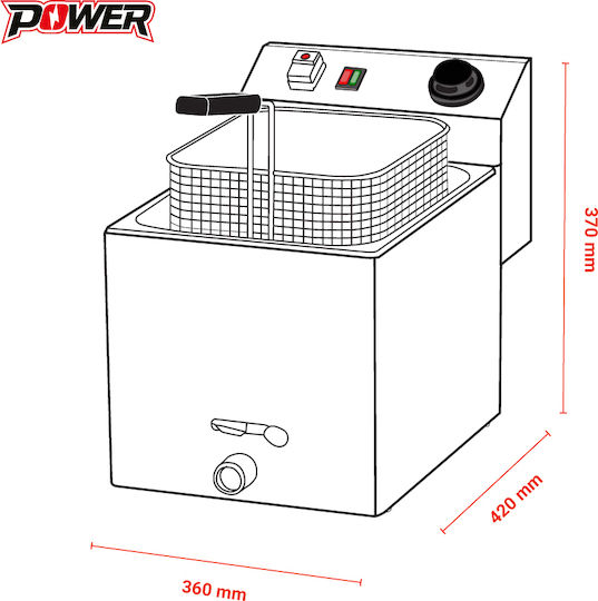 RM Gastro Electric Fryer 8.1kW Capacity 11lt 36x42x37cm