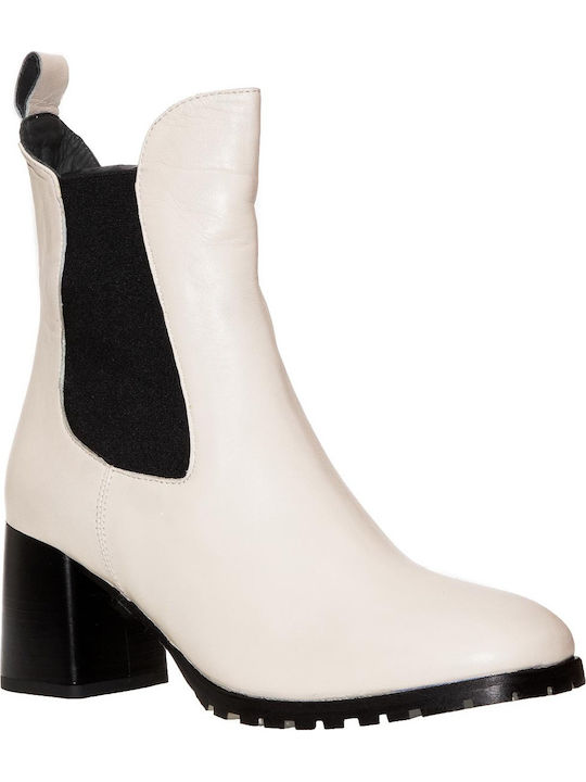 Paola Ferri Leather Women's Chelsea Boots White