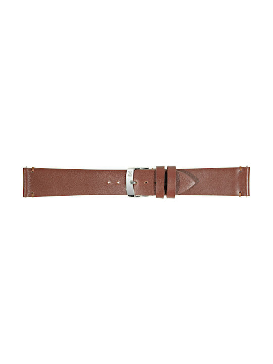 Simple Leather Strap Brown 22mm