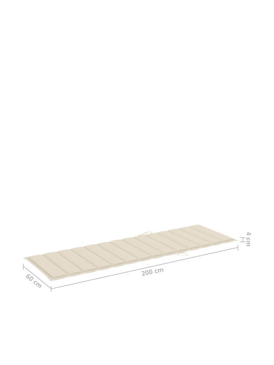 Liegestuhl aus Bambus mit Kissen Coffee / Cream 200x65x30cm.