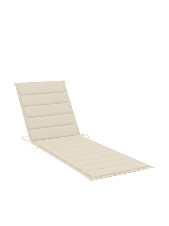 Liegestuhl aus Bambus mit Kissen Coffee / Cream 200x65x30cm.