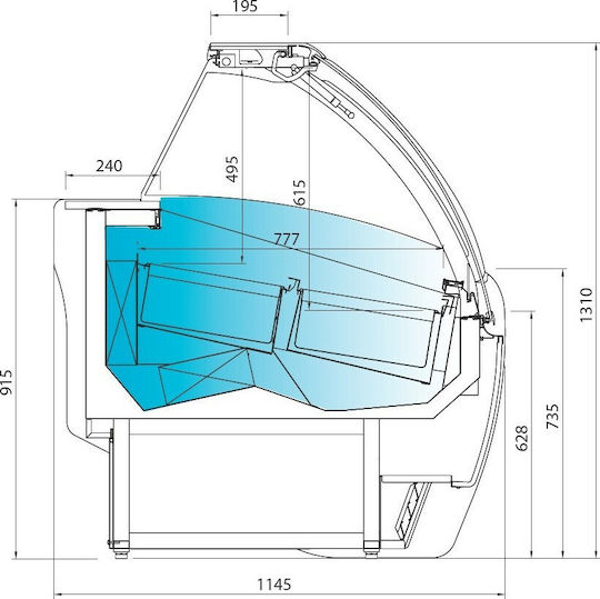 Infrico Ψυγείο Παγωτού VAR 18H VAR18H Υ131xΠ187.5xΒ114.5cm