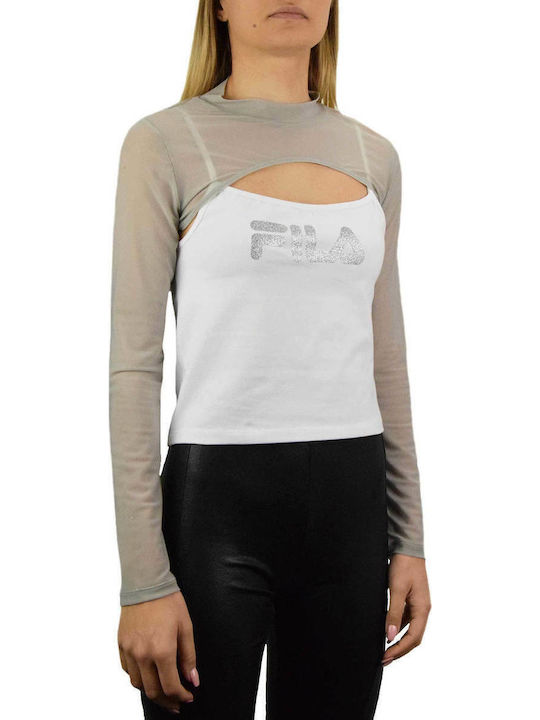 Aerin Women's Athletic Blouse Long Sleeve White