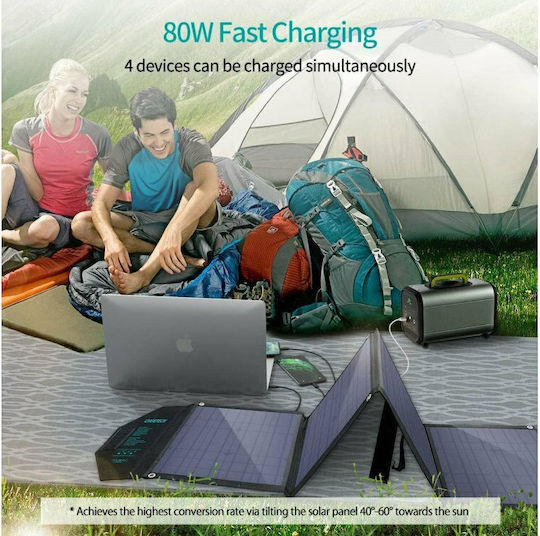 Choetech SC007 Αναδιπλούμενο Ηλιακό Panel Φορτιστής 80W με USB Output (Φορητών Συσκευών) (SC007)
