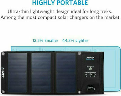 Anker PowerPort Solar Faltbar Solar Batterieladegerät Tragbare Geräte 21W mit USB-Anschluss (A2421011)