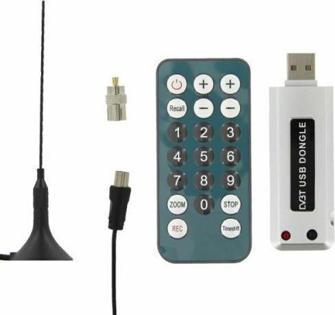 USB Receiver Tuner TV pentru Laptop / PC cu Receptor Terestru DVB-T și conexiune USB-A