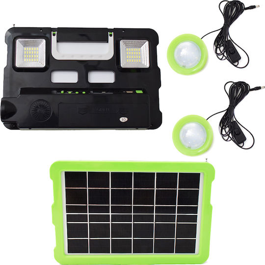 Factory Sistem De Iluminat Solar GD-7740 Cu Obiectiv 2 Becuri Radio Și Încărcător USB