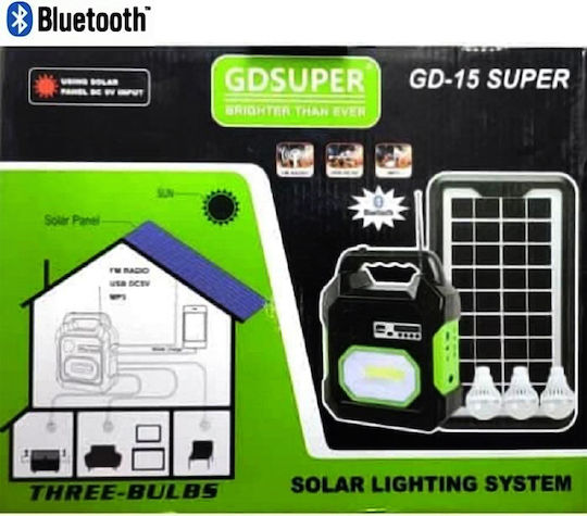 GDLite Autonomous Solar Lighting System GD-15 Super with Speaker , Light System , Radio , Flash Light & Charger