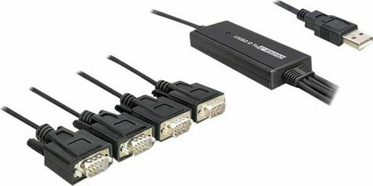 DeLock Καλώδιο USB 2.0 σε 4x RS232 9-pin male 1.4m