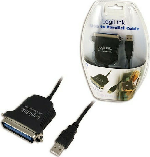 LogiLink Καλώδιο USB 2.0 σε Parallel 36-pin male 1.5m
