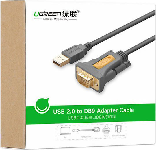 Ugreen Καλώδιο USB-A σε RS232 9-pin male 2m (20222) 1τμχ