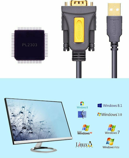 Ugreen Καλώδιο USB-A σε RS232 9-pin male 2m (20222) 1τμχ
