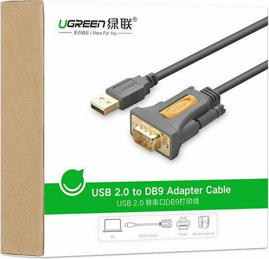 Ugreen Cable RS232 9-pin male to USB-A 1m (20210) 1pcs