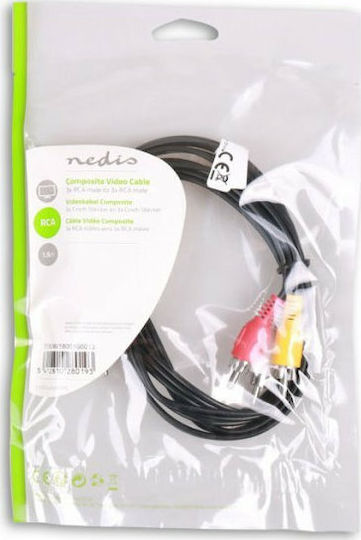 Nedis Composite male to Composite male 3m Cable (CVGP24300BK30)