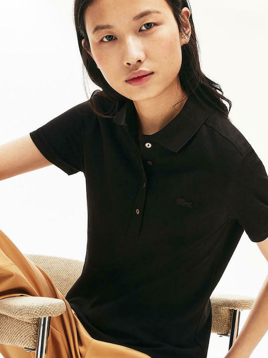 Women's Polo Blouse Short Sleeve Black