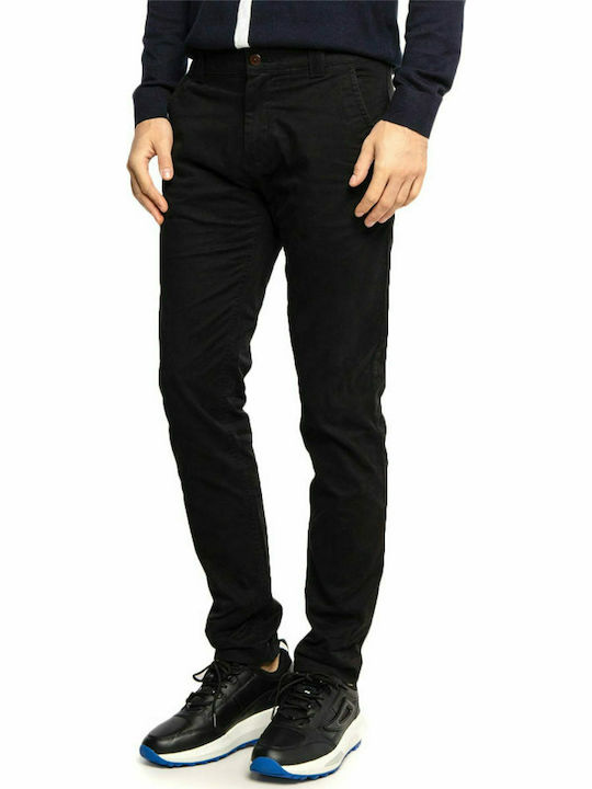 Scanton Trousers Chino Elastic in Slim Fit Black