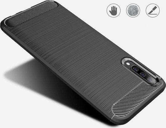 Hurtel Carbon Brushed Back Cover Σιλικόνης Μαύρο (Galaxy A50)