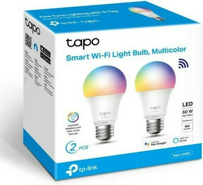 TP-LINK L530E Smart Λάμπες LED για Ντουί E27 RGBW 806lm Dimmable 2τμχ