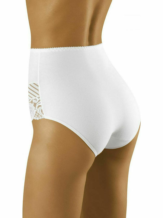 Wolbar Eco-Ou Cotton High-waisted Women's Slip with Lace White 156612