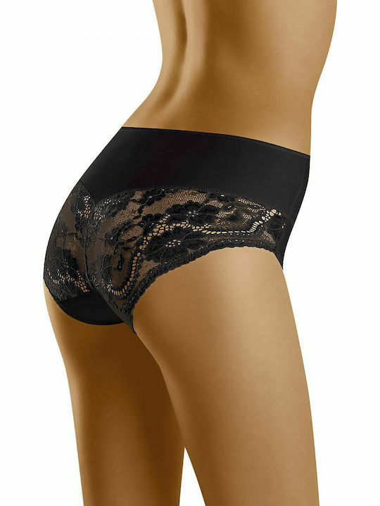 Wolbar Misteria Hochtailliert Damen Slip mit Spitze Schwarz 156569