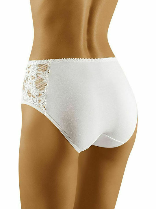 Wolbar Eco-Vu Cotton High-waisted Women's Slip with Lace White 129465