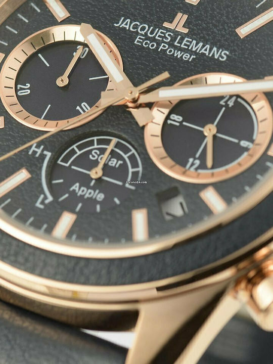 Jacques Lemans Eco Power Ρολόι Solar με Δερμάτινο Λουράκι Jacques Lemans Eco Power Ρολόι Solar με Δερμάτινο Λουράκι