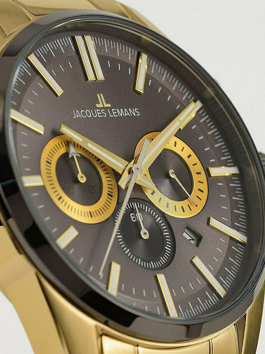 Jacques Lemans Liverpool Мъжки часовник с батерия и метална гривна Jacques Lemans Liverpool Мъжки часовник с батерия и метална гривна