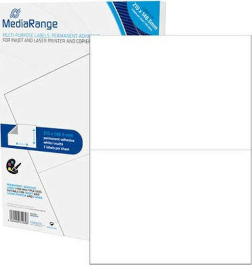 MediaRange 100 Self-Adhesive Rectangular A4 Labels 210x148.5mm