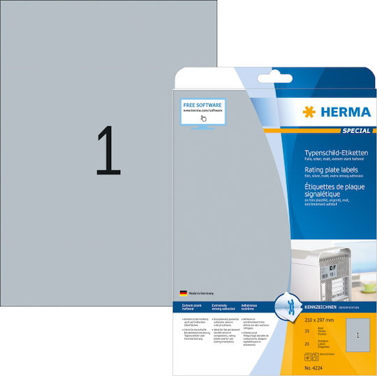 Herma 25 Etichete autoadezive A4 Dreptunghiulare 210x297mm