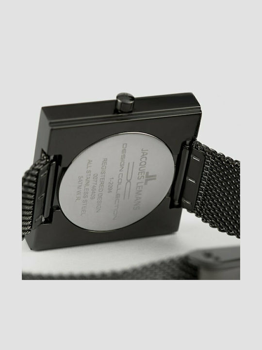 Jacques Lemans Design Collection Дамски Часовник 30мм Кварцов с Черна Метална Верижка