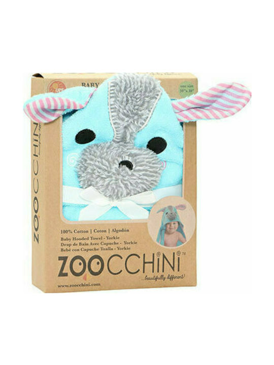 Zoocchini Baby Hooded Towel with Hooded Dog Light Blue 77x77cm