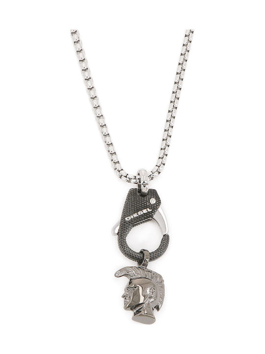 Diesel Gold Plated Steel Necklace with Personalization Black